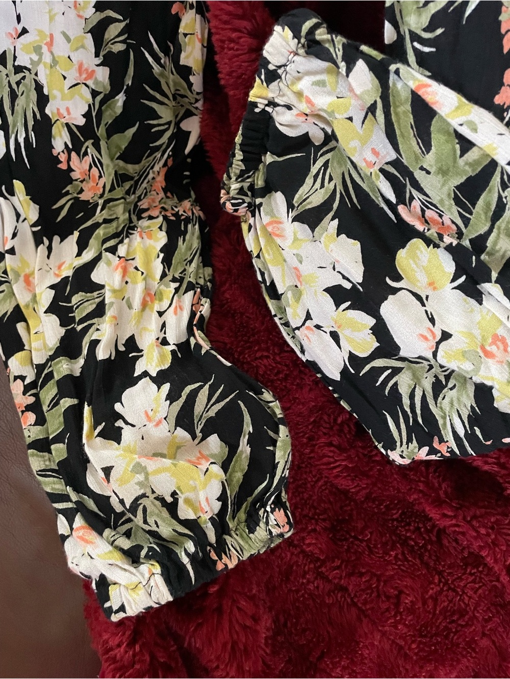 Trendy ANGIE BOHO FLORAL JOGGER LIKE PANTS Drawstring elastic waist Ladies M - Picture 7 of 8